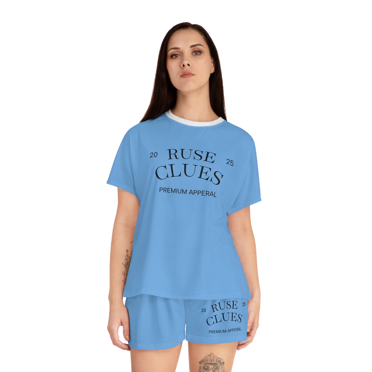Women's Ruse Clues® Short Pajama Set - Stylish and Comfortable Lounge Wear for Cozy Nights, Perfect for Sleep, Relaxation, and Personal Gifts