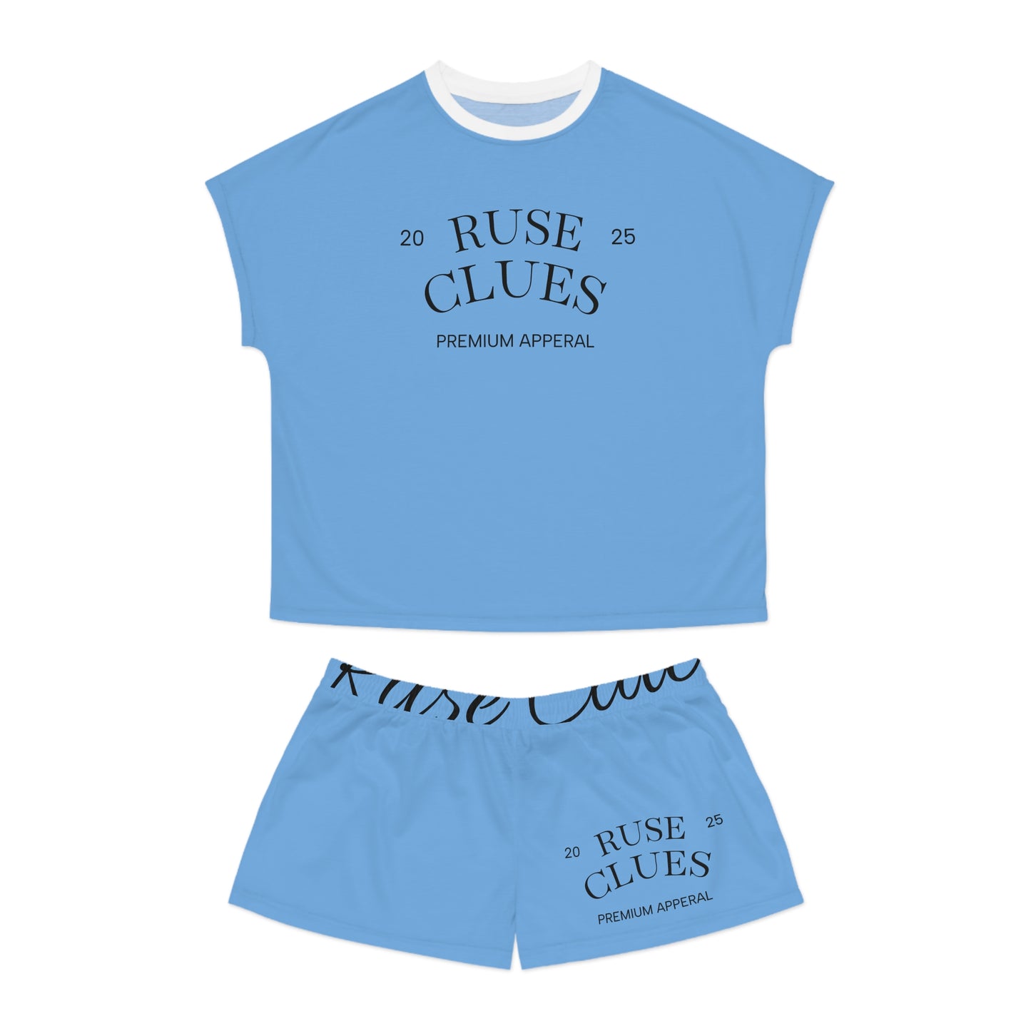 Women's Ruse Clues® Short Pajama Set - Stylish and Comfortable Lounge Wear for Cozy Nights, Perfect for Sleep, Relaxation, and Personal Gifts