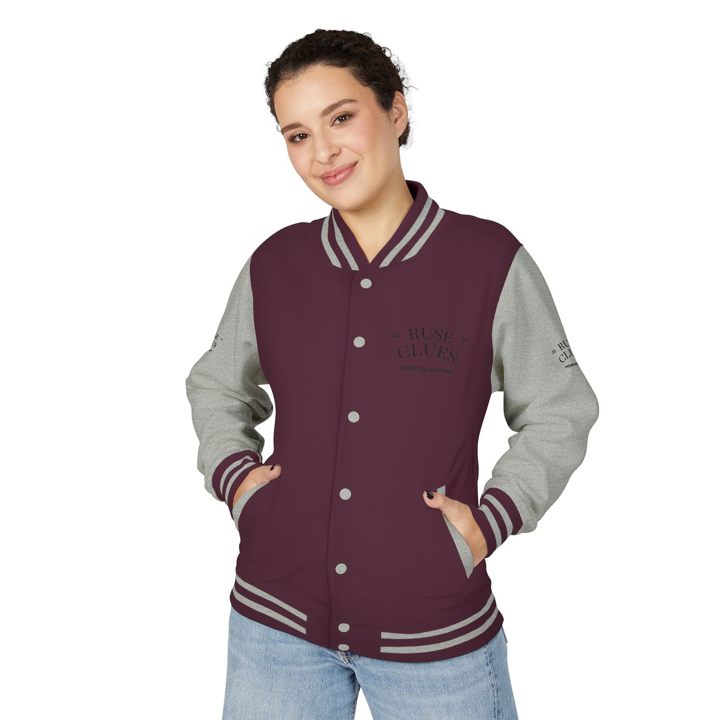 Unisex Heavyweight Ruse Clues® Letterman Jacket, Vintage Style Varsity Jacket, Customizable College Jacket, Trendy Sportswear, Perfect Gift for [...]