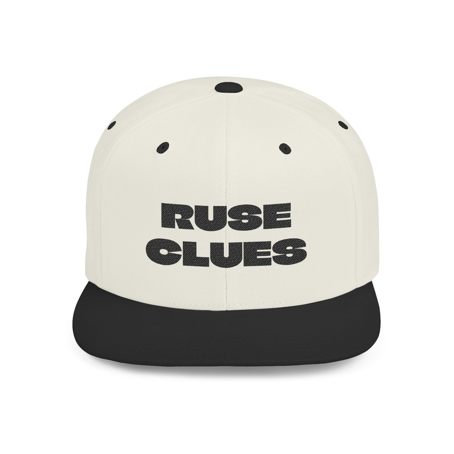 Stylish Flat Bill Snapback Ruse Clues® Hat, Trendy Baseball Cap, Urban Streetwear Accessory, Perfect Gift for Men & Women