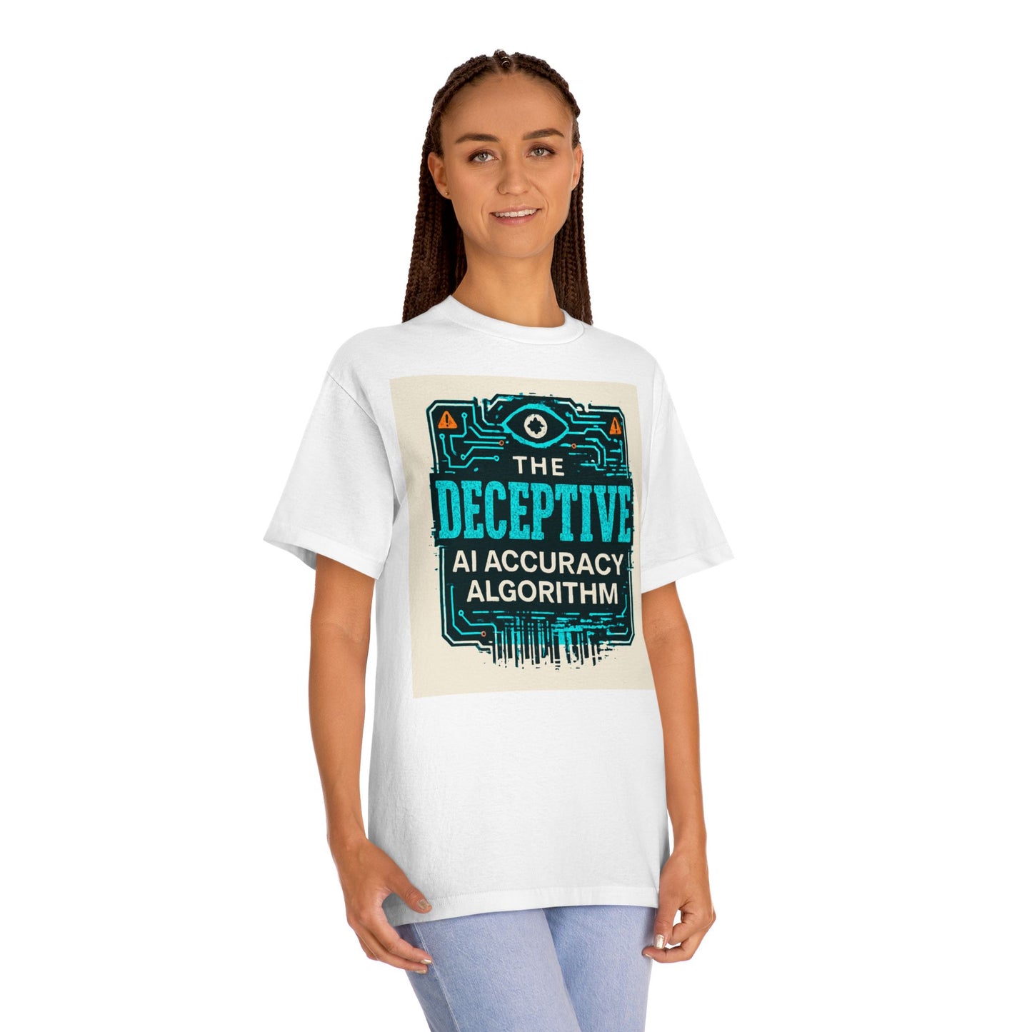 The Deceptive AI Accuracy Algorithm Ruse Clues® Tee — Tech T‑Shirt