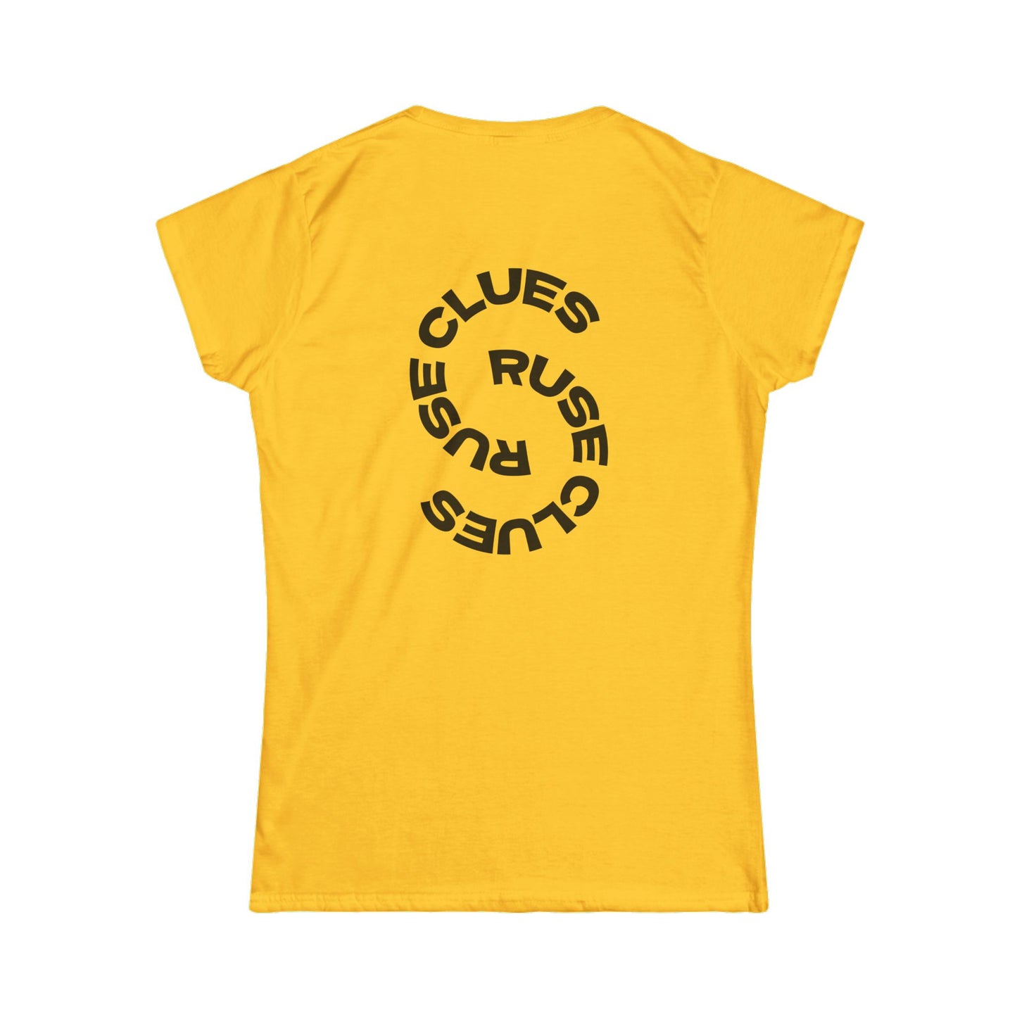 Women's Graphic Ruse Clues® Tee, Casual T-Shirt, Everyday Wear, Gift for Friends, Fun Summer Top