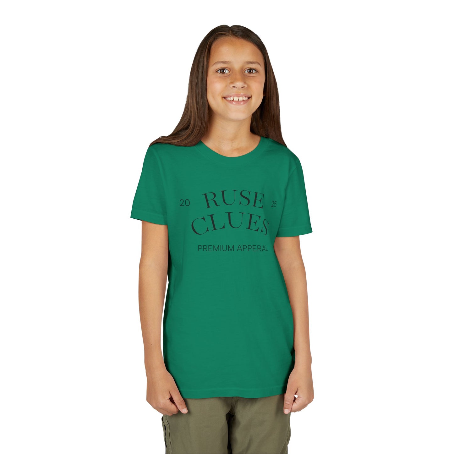Youth Short Sleeve Ruse Clues® Tee, Fun Graphic Tee, Kids Casual T-Shirt, Gift for Teens, Back to School Apparel, Summer Wear