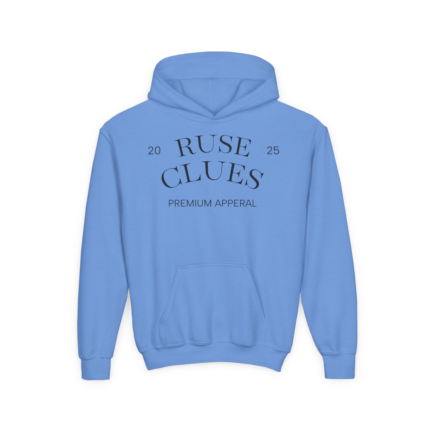 Youth Heavy Blend Ruse Clues® Sweatshirt, Cozy Hoodie, Gift for Teens, Casual Wear, Unisex Hooded Sweatshirt