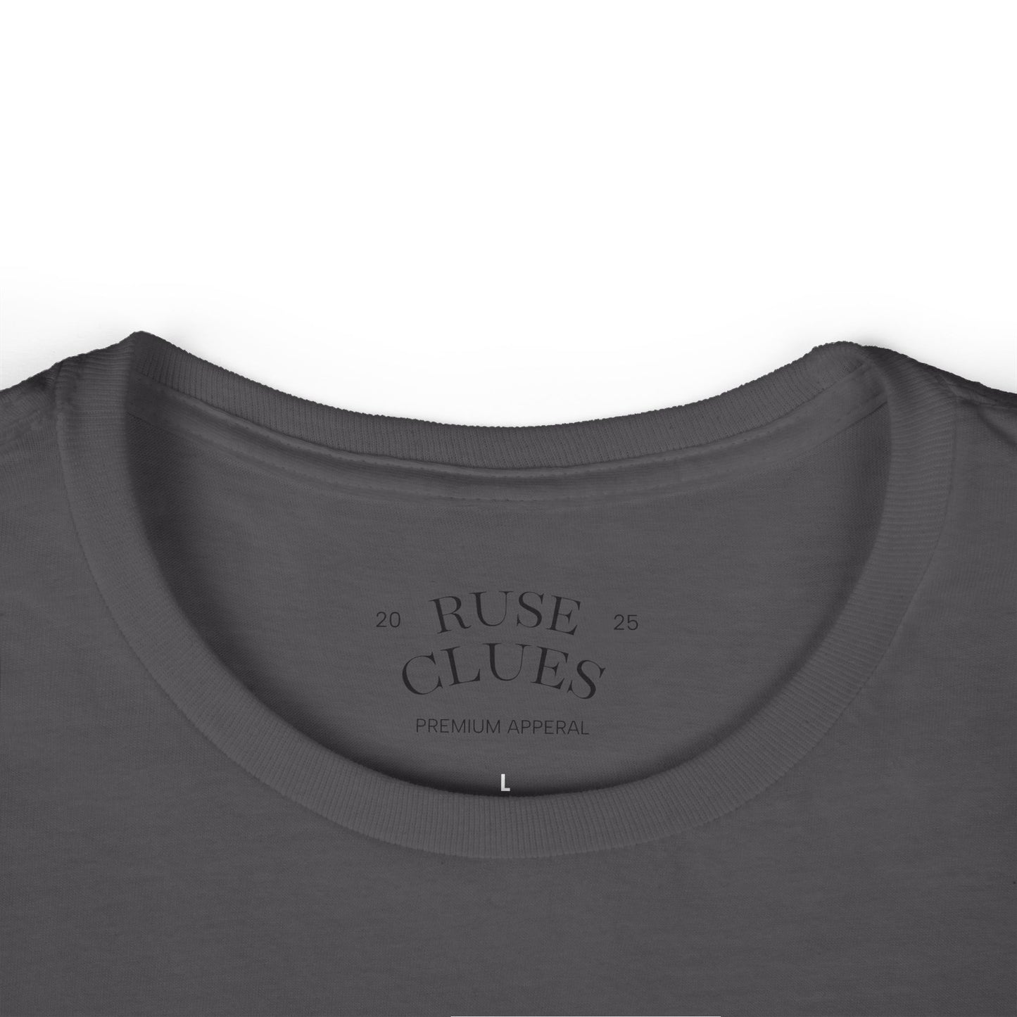 Women's Graphic Ruse Clues® Tee, Casual T-Shirt, Everyday Wear, Gift for Friends, Fun Summer Top
