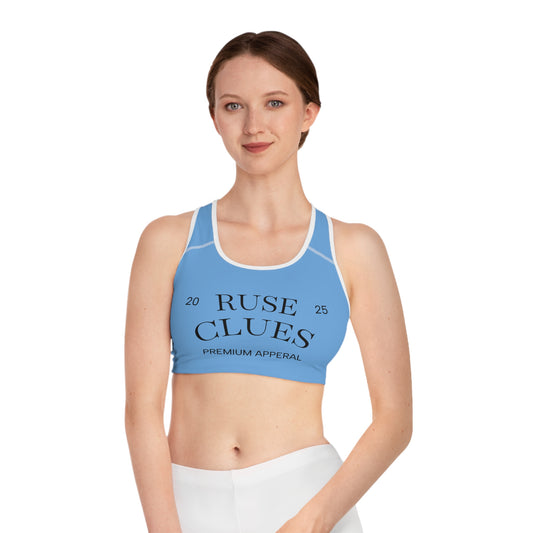 Trendy Ruse Clues® Sports Bra for Active Women, Gym Wear, Fitness Apparel, Comfortable Fitness Gear
