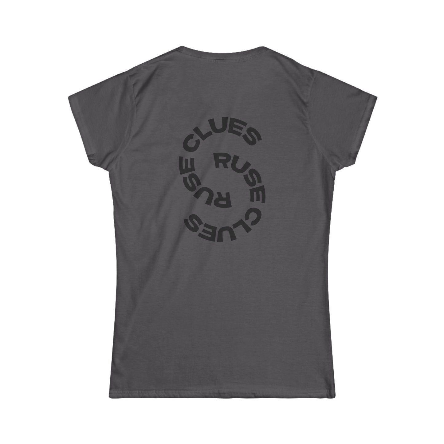 Women's Graphic Ruse Clues® Tee, Casual T-Shirt, Everyday Wear, Gift for Friends, Fun Summer Top