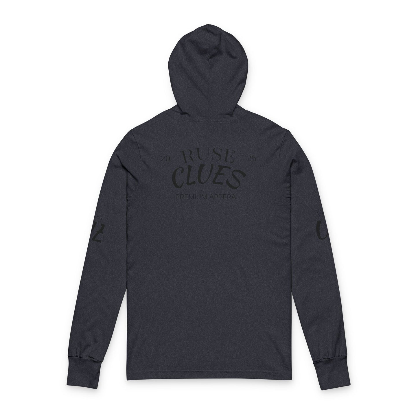 Unisex Hooded Long Sleeve Ruse Clues® Tee - Casual Comfort for Everyday Adventures, Perfect for Spring and Fall, Ideal Gift for Friends