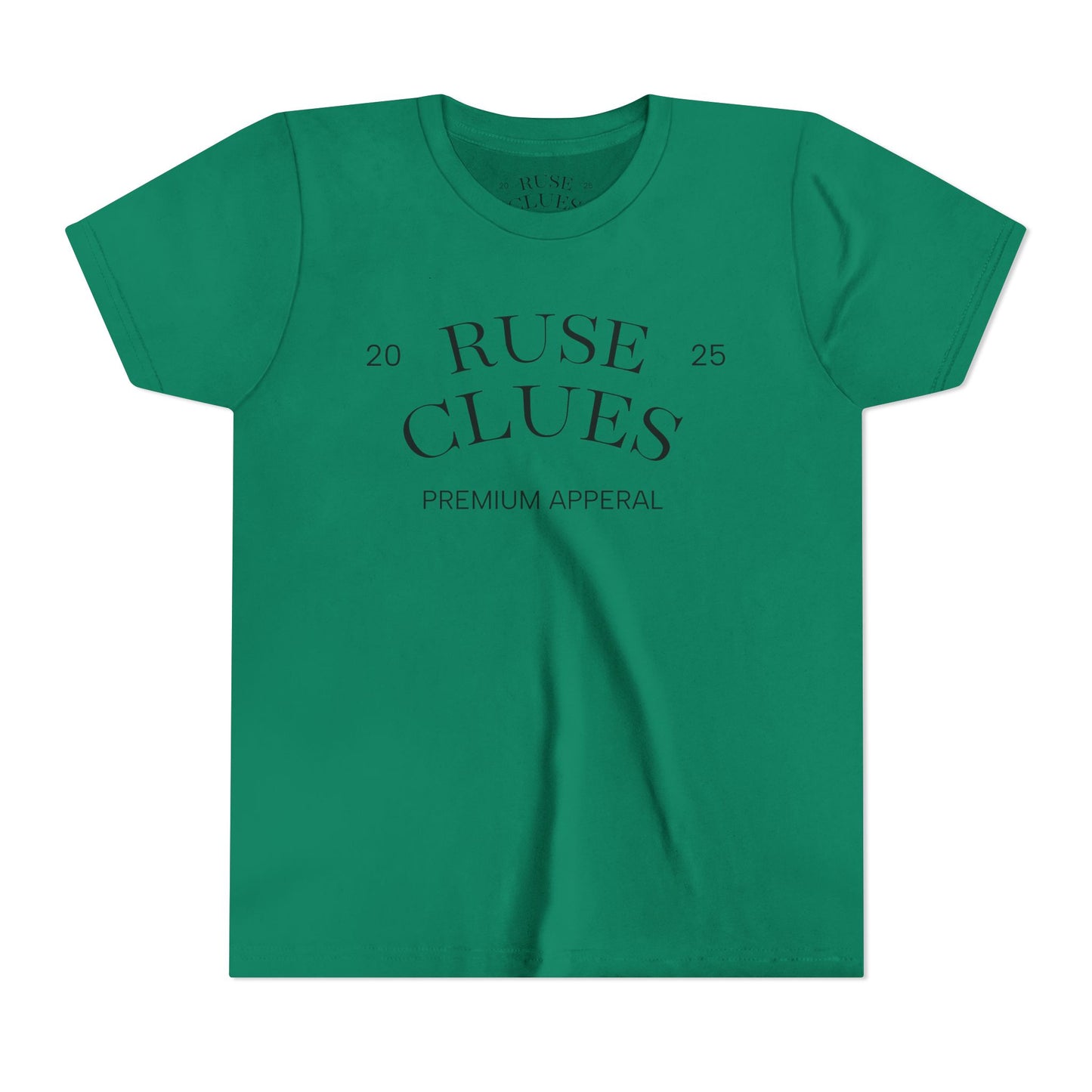 Youth Short Sleeve Ruse Clues® Tee, Fun Graphic Tee, Kids Casual T-Shirt, Gift for Teens, Back to School Apparel, Summer Wear