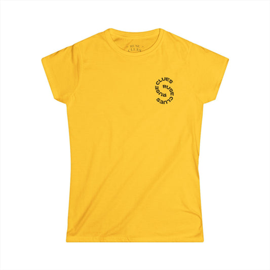 Women's Graphic Ruse Clues® Tee, Casual T-Shirt, Everyday Wear, Gift for Friends, Fun Summer Top