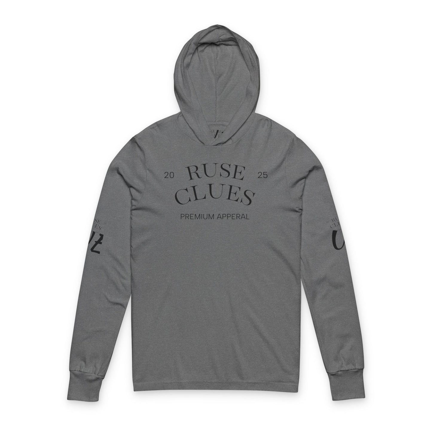Unisex Hooded Long Sleeve Ruse Clues® Tee - Casual Comfort for Everyday Adventures, Perfect for Spring and Fall, Ideal Gift for Friends