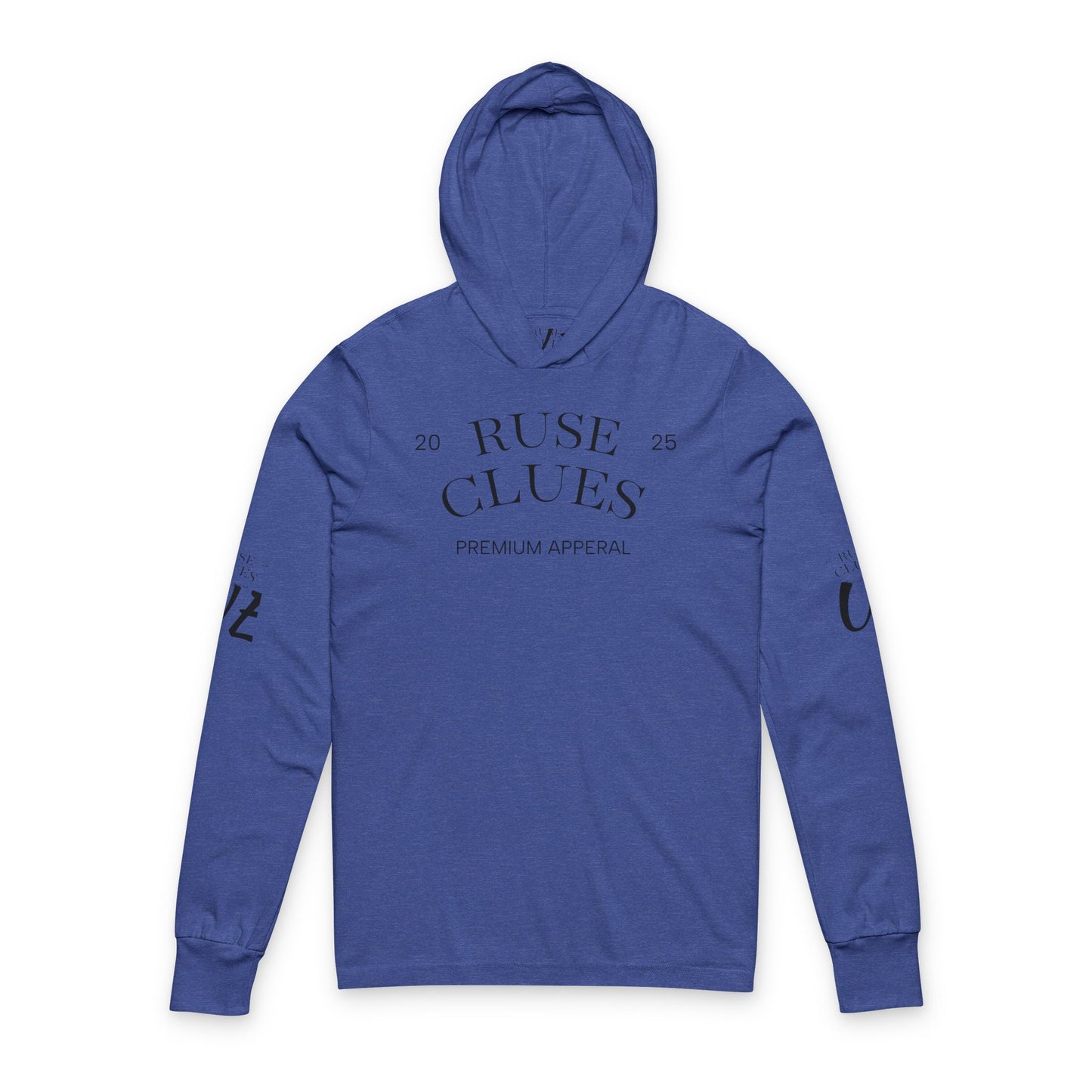 Unisex Hooded Long Sleeve Ruse Clues® Tee - Casual Comfort for Everyday Adventures, Perfect for Spring and Fall, Ideal Gift for Friends