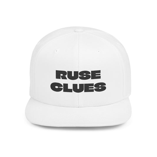Stylish Flat Bill Snapback Ruse Clues® Hat, Trendy Baseball Cap, Urban Streetwear Accessory, Perfect Gift for Men & Women