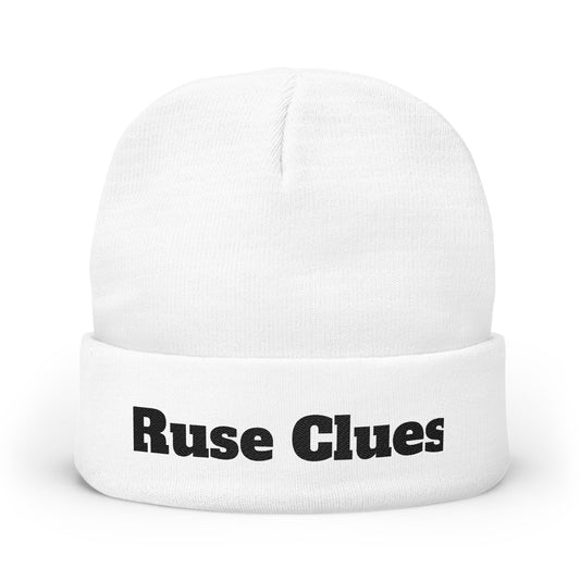 Cozy Embroidered Knit Ruse Clues® Beanie, Winter Hat, Gift for Her, Stylish Beanie, Trendy Accessories, Casual Headwear