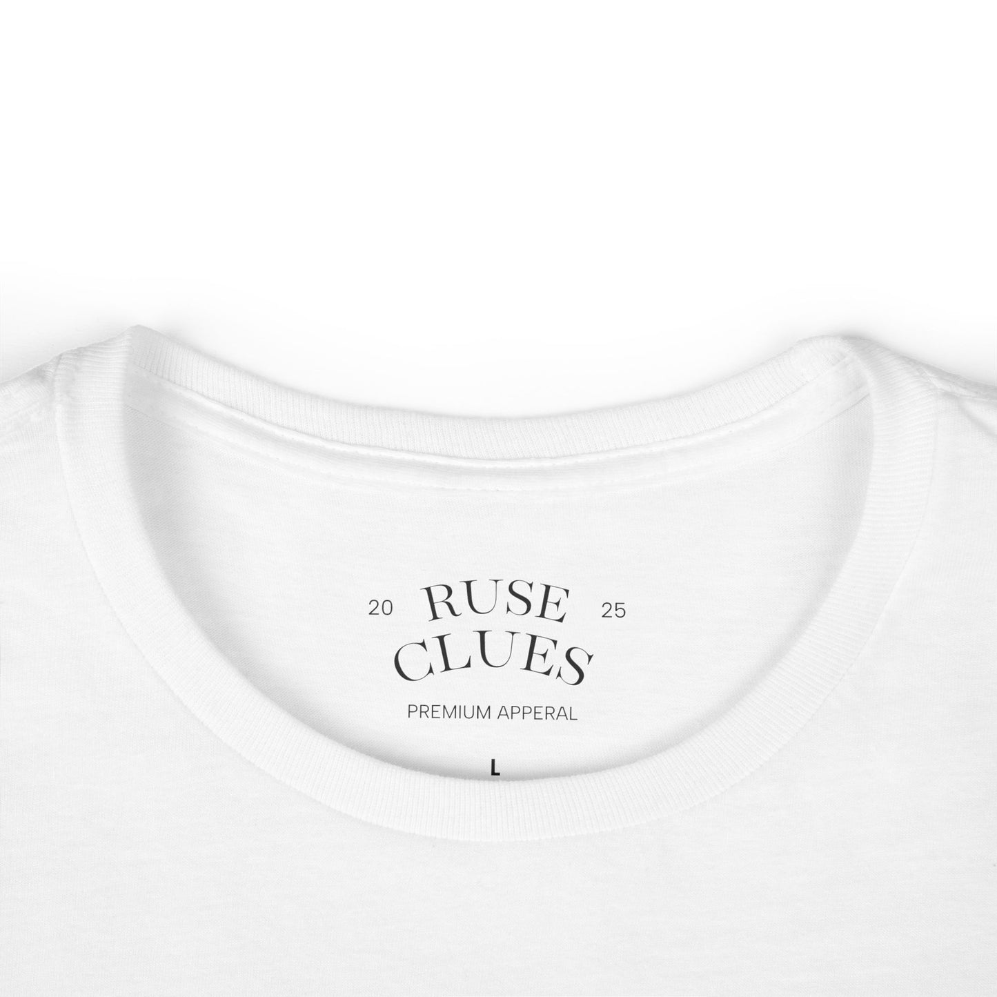Women's Graphic Ruse Clues® Tee, Casual T-Shirt, Everyday Wear, Gift for Friends, Fun Summer Top