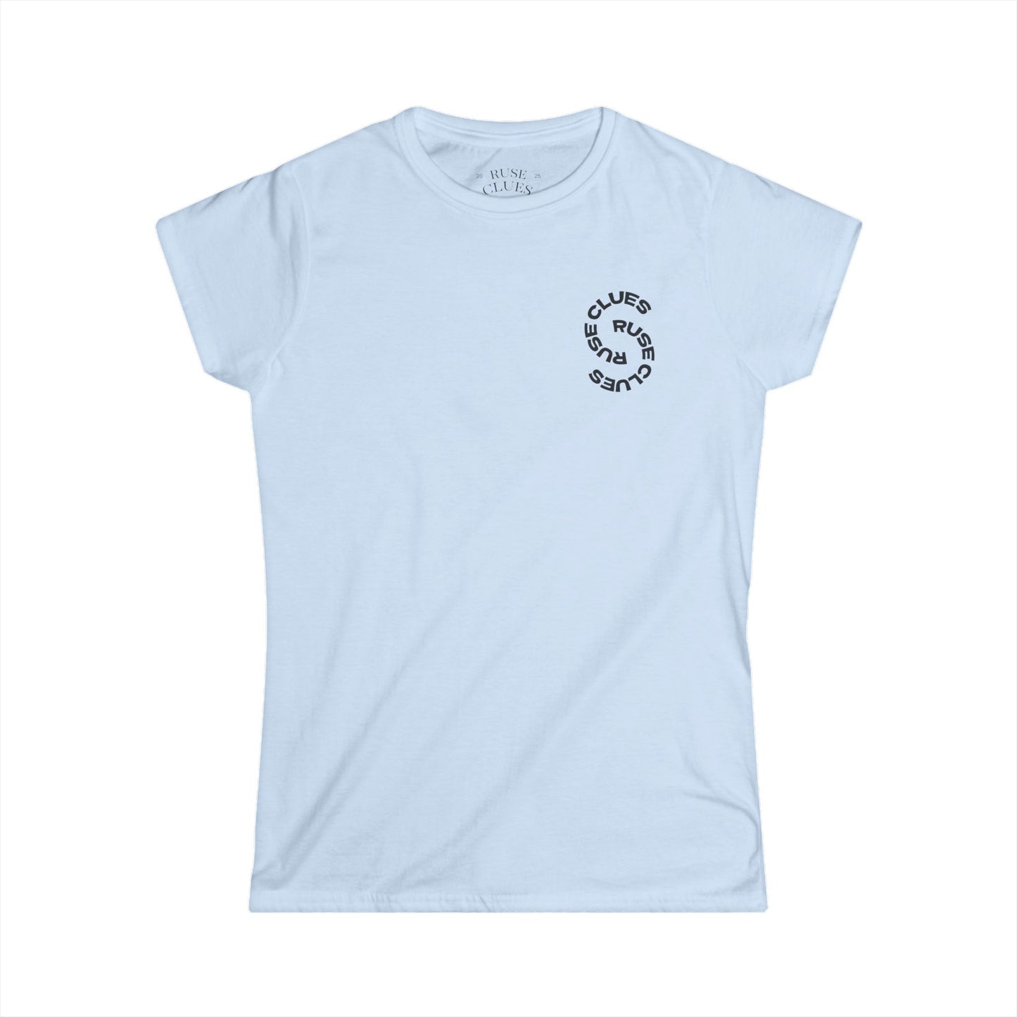 Women's Graphic Ruse Clues® Tee, Casual T-Shirt, Everyday Wear, Gift for Friends, Fun Summer Top